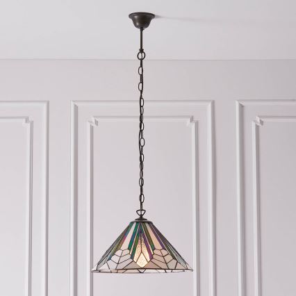 Endon 63937 - Tiffany ASTORIA riippuvalaisin ketjulla 1xE27/60W/230V Ø 40 cm