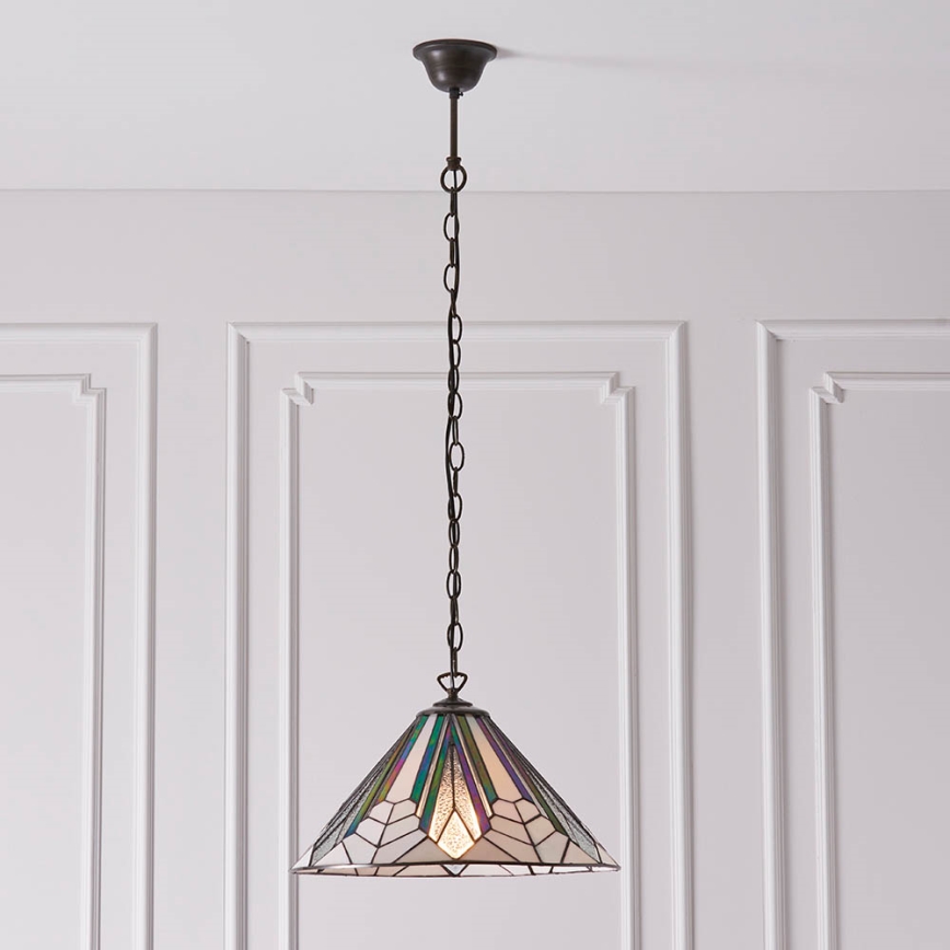 Endon 63937 - Tiffany ASTORIA riippuvalaisin ketjulla 1xE27/60W/230V Ø 40 cm