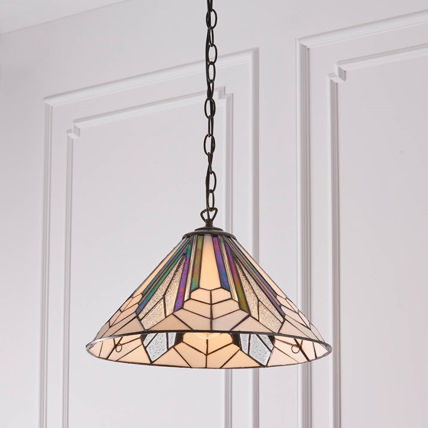 Endon 63937 - Tiffany ASTORIA riippuvalaisin ketjulla 1xE27/60W/230V Ø 40 cm