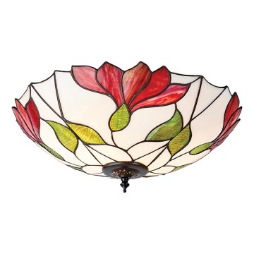 Endon 63960 - Kattovalaisin Tiffany BOTANICA 2xE27/60W/230V, halkaisija 45 cm