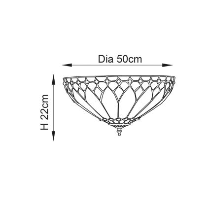 Endon 63973 - Kattovalo BROOKLYN 2xE14/60W/230V halkaisija 50 cm