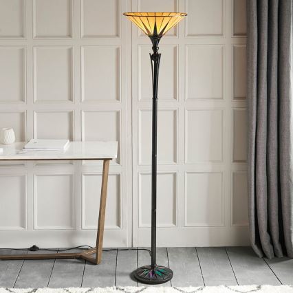 Endon 64042 - Lattialamppu DARK STAR 1xE27/60W/230V halkaisija 42 cm
