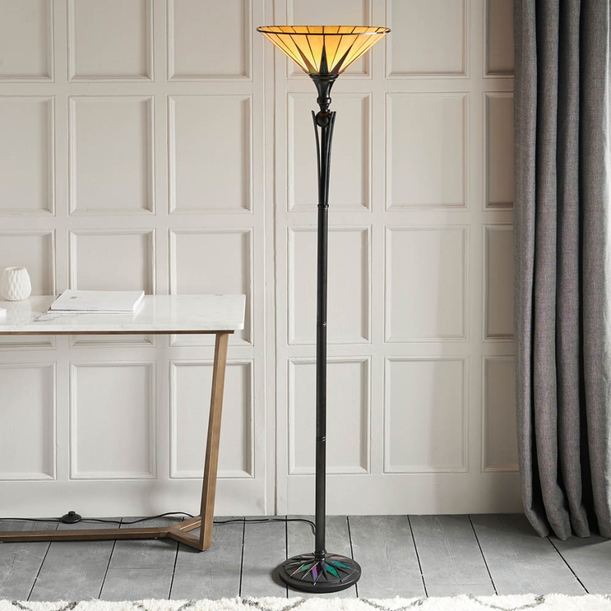 Endon 64042 - Lattialamppu DARK STAR 1xE27/60W/230V halkaisija 42 cm