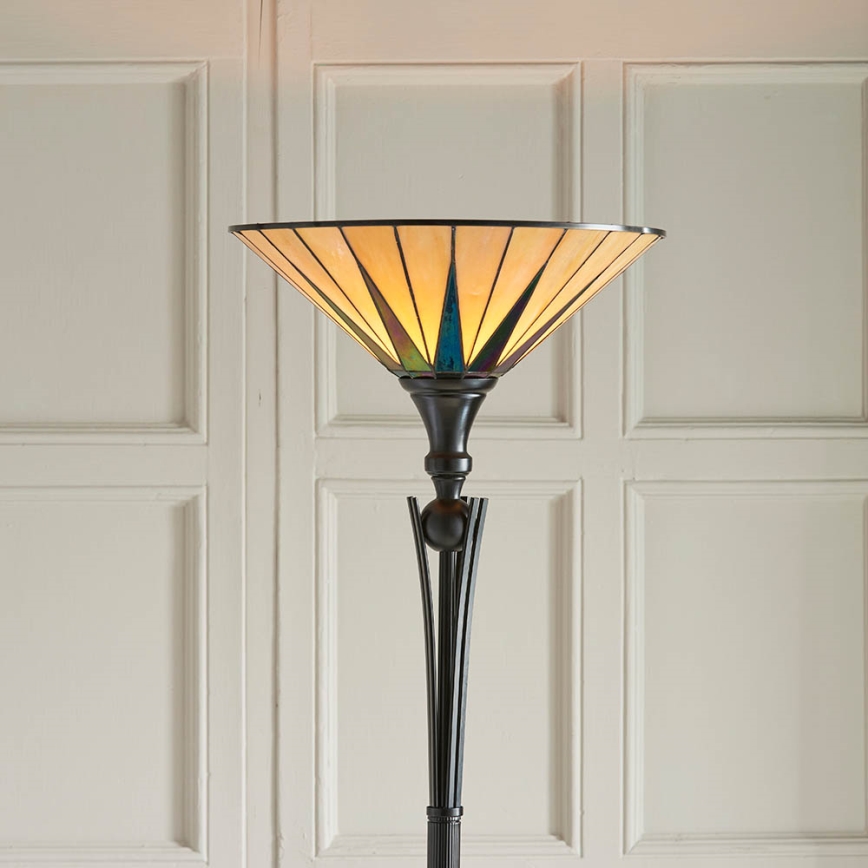 Endon 64042 - Lattialamppu DARK STAR 1xE27/60W/230V halkaisija 42 cm