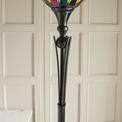 Endon 64042 - Lattialamppu DARK STAR 1xE27/60W/230V halkaisija 42 cm