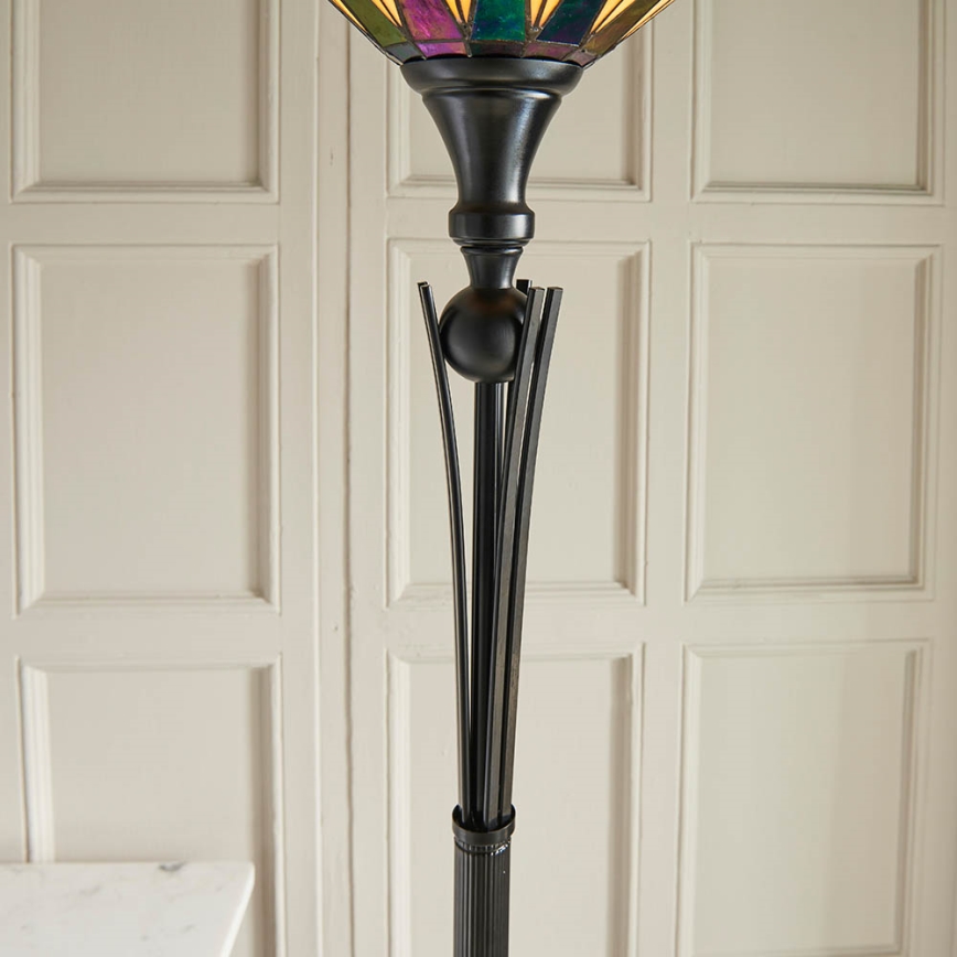 Endon 64042 - Lattialamppu DARK STAR 1xE27/60W/230V halkaisija 42 cm