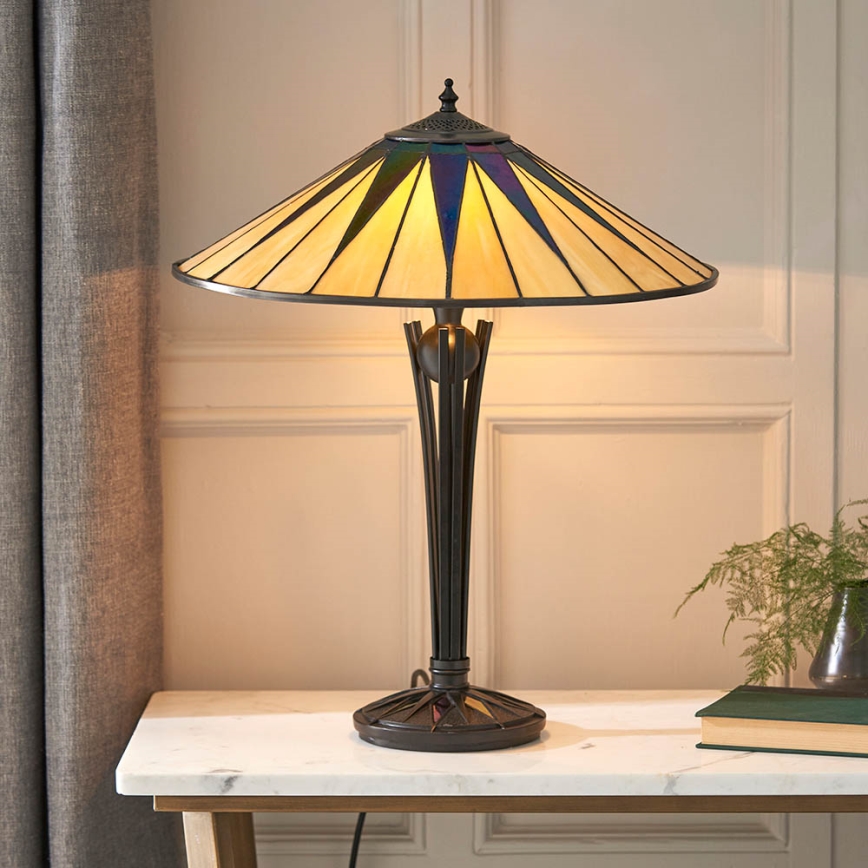 Endon 64045 - Pöytävalaisin DARK STAR 2xE27/60W/230V halkaisija 49 cm