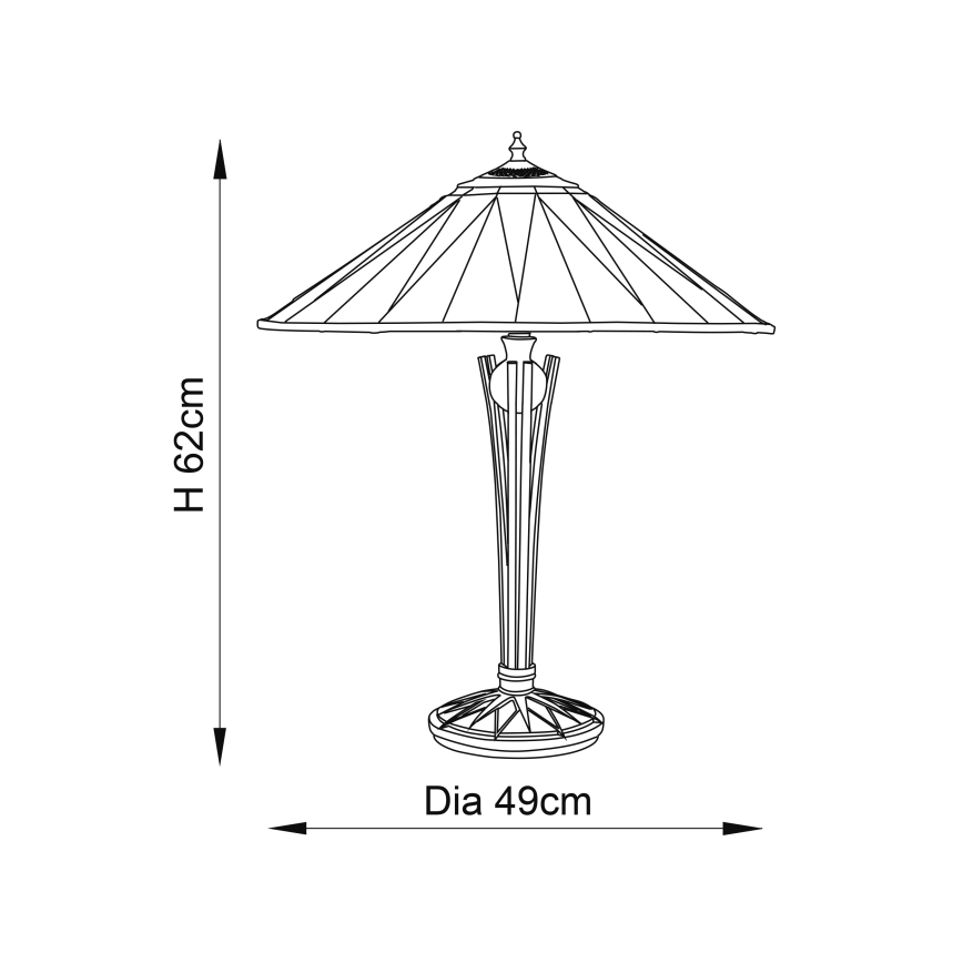 Endon 64045 - Pöytävalaisin DARK STAR 2xE27/60W/230V halkaisija 49 cm