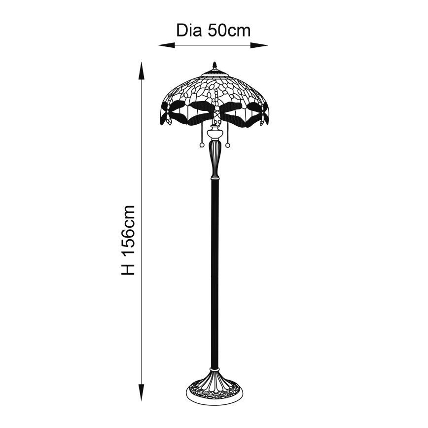 Endon 64069 - Lattialamppu SUDENKORENTO 2xE27/60W/230V halkaisija 50 cm