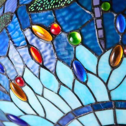 Endon 64075 - Tiffany-tyylinen riippuvalaisin ketjulla DRAGONFLY 3xE27/60W/230V, Ø 41 cm