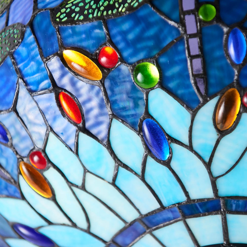 Endon 64075 - Tiffany-tyylinen riippuvalaisin ketjulla DRAGONFLY 3xE27/60W/230V, Ø 41 cm