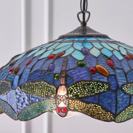 Endon 64080 - Ketjulla roikkuva kattokruunu DRAGONFLY 3xE27/60W/230V Ø 41 cm