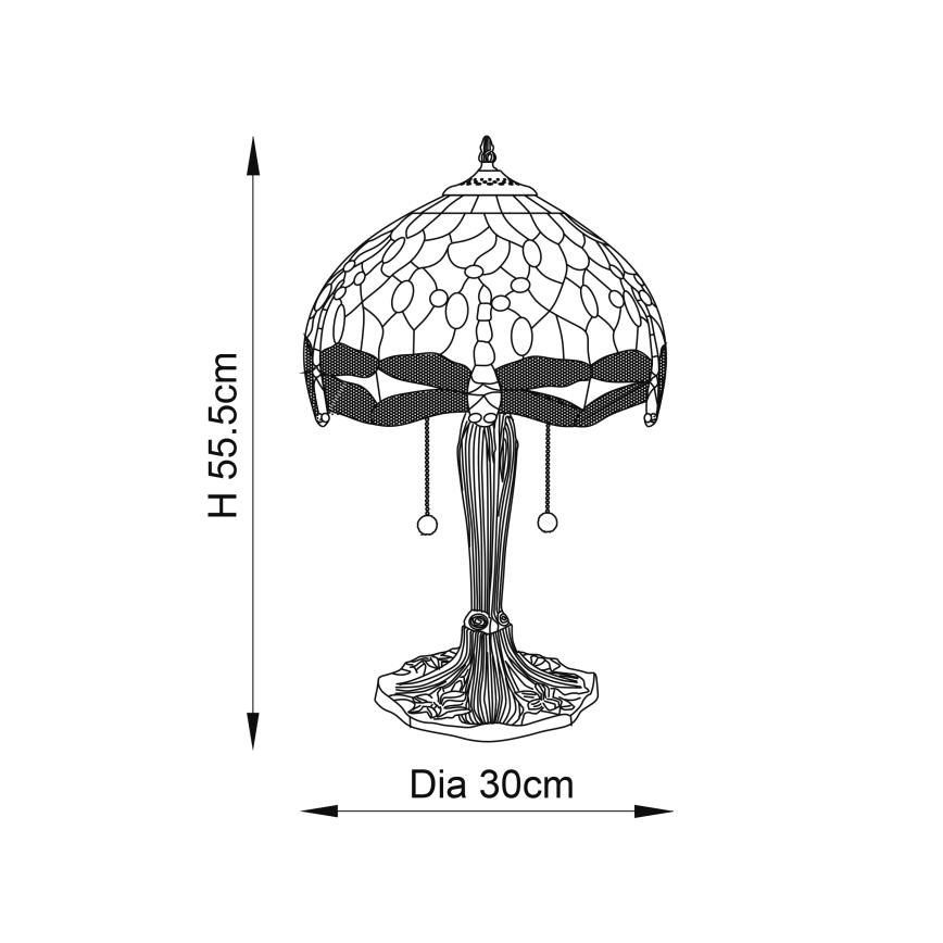 Endon 64086 - Pöytävalaisin SUDENKORENTO 2xE27/60W/230V halkaisija 30 cm