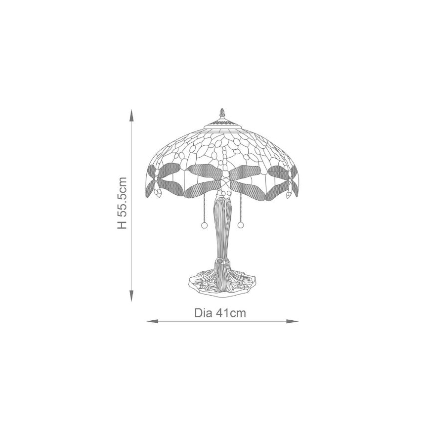 Endon 64089 - Pöytävalaisin SUDENKORENTO 2xE27/60W/230V halkaisija 41 cm