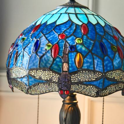 Endon 64090 - Pöytävalaisin DRAGONFLY 2xE27/60W/230V halkaisija 30 cm