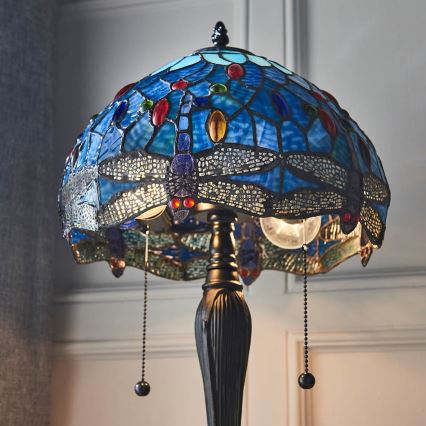 Endon 64090 - Pöytävalaisin DRAGONFLY 2xE27/60W/230V halkaisija 30 cm