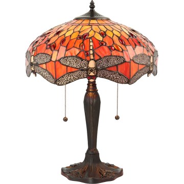 Endon 64093 - Pöytälamppu DRAGONFLY 2xE27/60W/230V halkaisija 41 cm