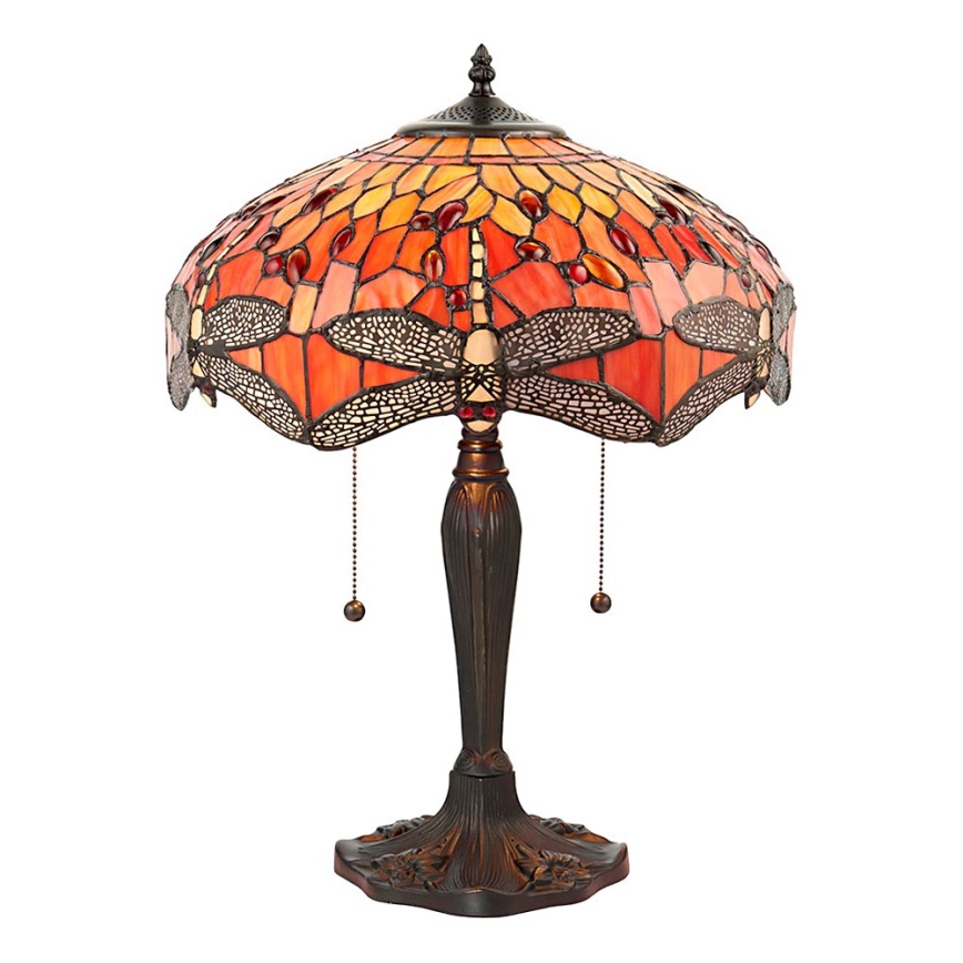 Endon 64093 - Pöytälamppu DRAGONFLY 2xE27/60W/230V halkaisija 41 cm