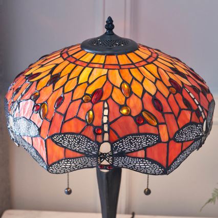 Endon 64093 - Pöytälamppu DRAGONFLY 2xE27/60W/230V halkaisija 41 cm