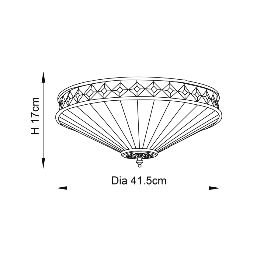 Endon 64145 - Kattovalo FARGO 2xE27/60W/230V halkaisija 41,5 cm