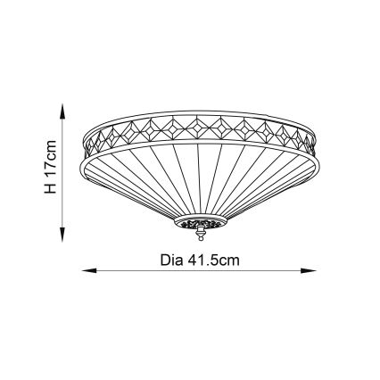 Endon 64145 - Tiffany FARGO - kattovalaisin 2xE27/60W/230V, halkaisija 41,5 cm