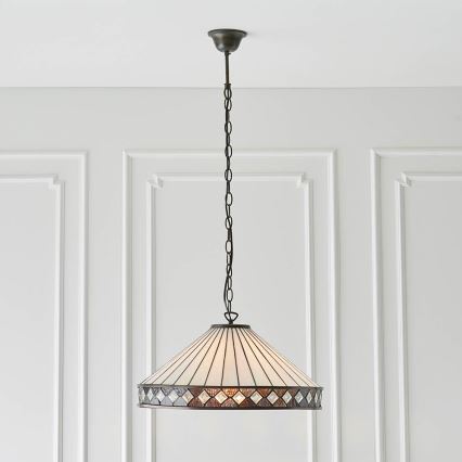 Endon 64147 - Kattokruunu ketjussa FARGO 1xE27/60W/230V halkaisija 50 cm