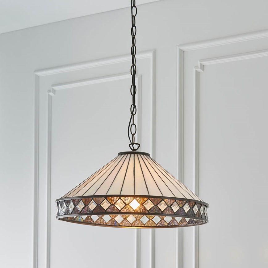 Endon 64147 - Kattokruunu ketjussa FARGO 1xE27/60W/230V halkaisija 50 cm