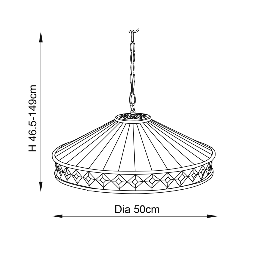 Endon 64147 - Kattokruunu ketjussa FARGO 1xE27/60W/230V halkaisija 50 cm