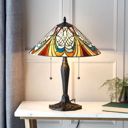 Endon 64163 - HECTOR-pöytävalaisin 2xE27/60W/230V, halkaisija 40 cm