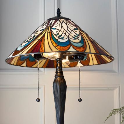 Endon 64163 - HECTOR-pöytävalaisin 2xE27/60W/230V, halkaisija 40 cm