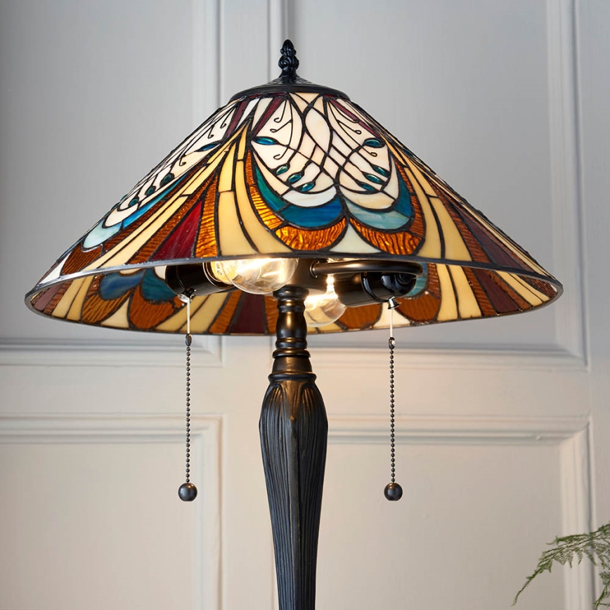 Endon 64163 - HECTOR-pöytävalaisin 2xE27/60W/230V, halkaisija 40 cm