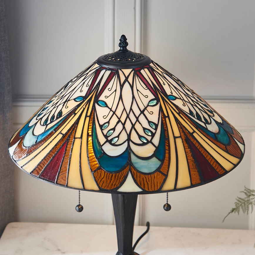 Endon 64163 - HECTOR-pöytävalaisin 2xE27/60W/230V, halkaisija 40 cm