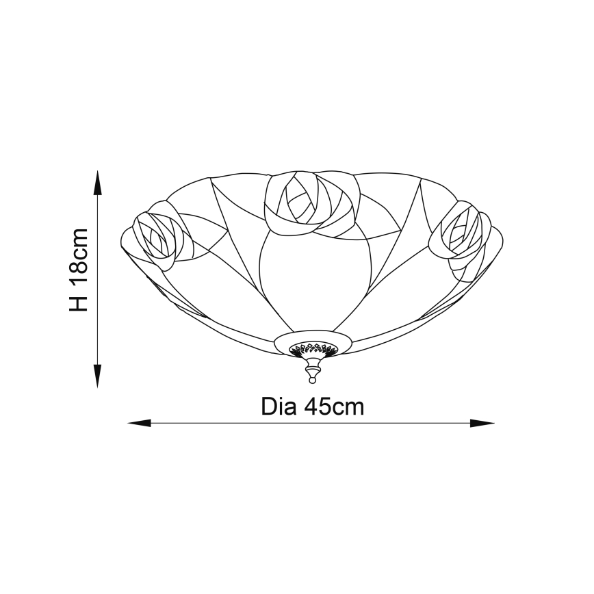 Endon 64182 - Kattovalo INGRAM 2xE27/60W/230V halkaisija 45 cm