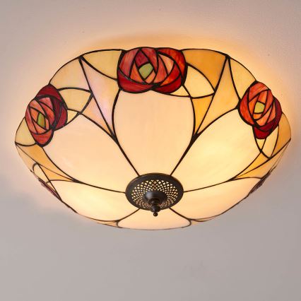 Endon 64182 - Tiffany-kattovalaisin INGRAM 2xE27/60W/230V, halkaisija 45 cm