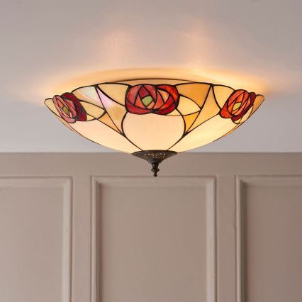 Endon 64182 - Tiffany-kattovalaisin INGRAM 2xE27/60W/230V, halkaisija 45 cm