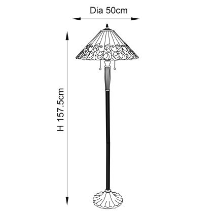 Endon 64192 - Lattiavalaisin JAMELIA 2xE27/60W/230V halkaisija 50 cm