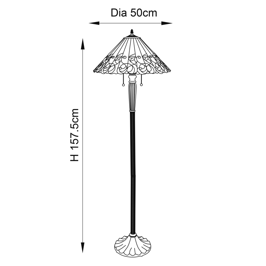 Endon 64192 - Lattiavalaisin JAMELIA 2xE27/60W/230V halkaisija 50 cm