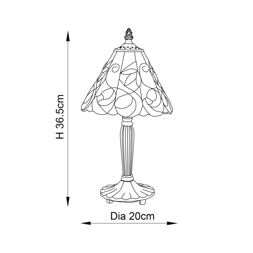 Endon 64196 - Pöytävalaisin JAMELIA 1xE14/40W/230V halkaisija 20 cm