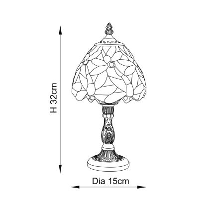 Endon 64246 - Pöytävalaisin LORETTE 1xE14/40W/230V halkaisija 15 cm