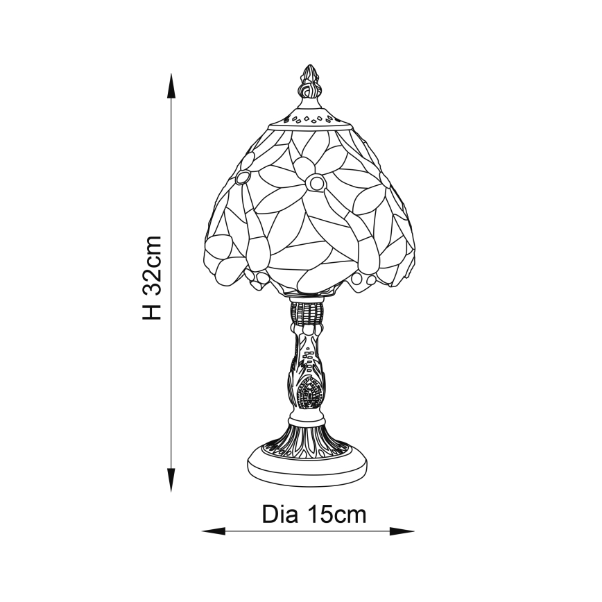 Endon 64246 - Pöytävalaisin LORETTE 1xE14/40W/230V halkaisija 15 cm