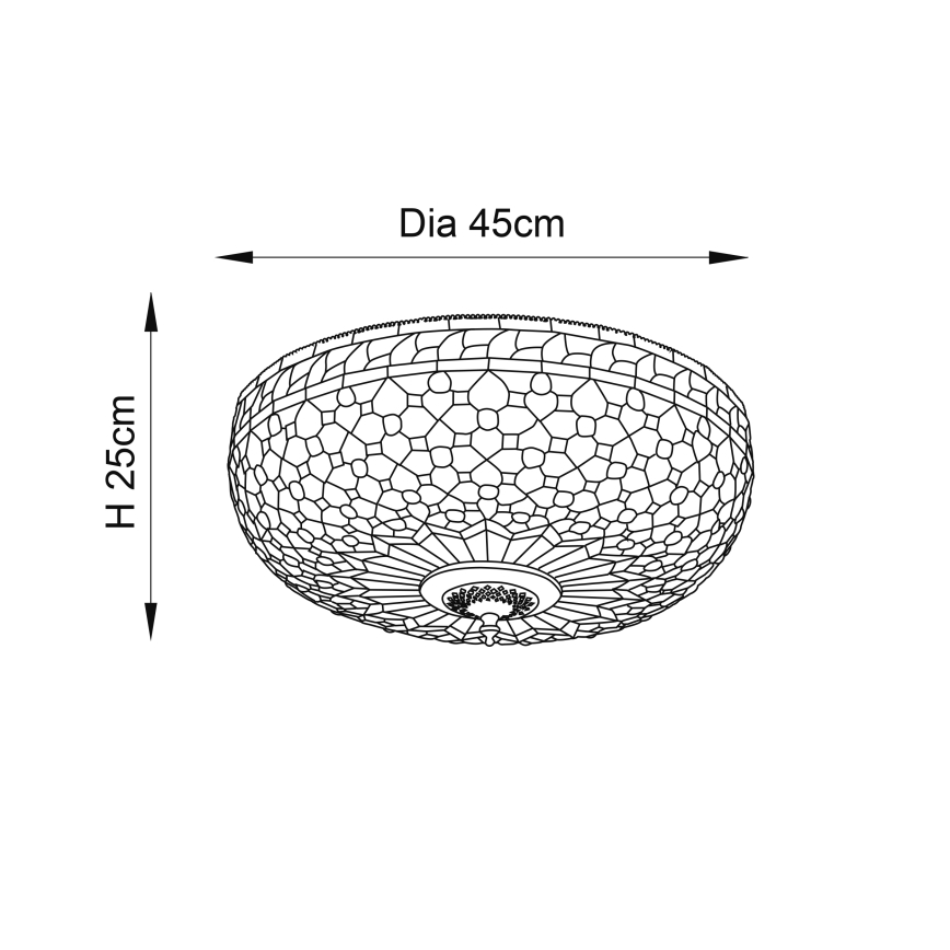 Endon 64276 - Kattovalo MILLE FEUX 2xE27/60W/230V halkaisija 45 cm