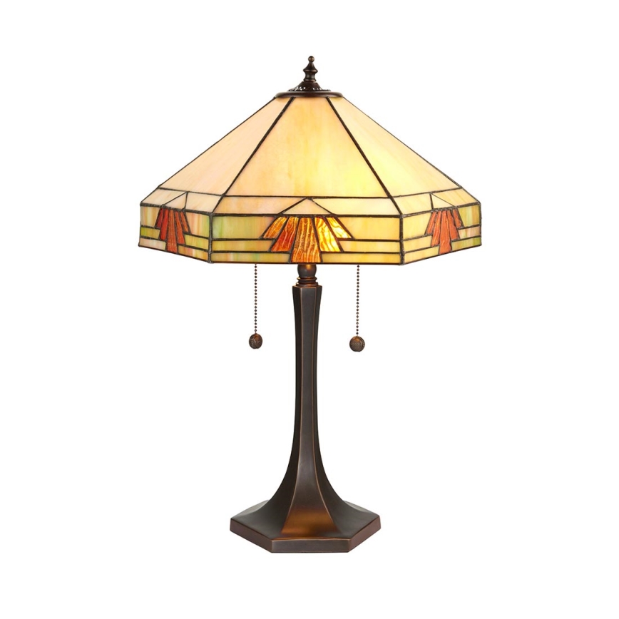 Endon 64286 - Pöytävalaisin NEVADA 2xE27/60W/230V halkaisija 40 cm