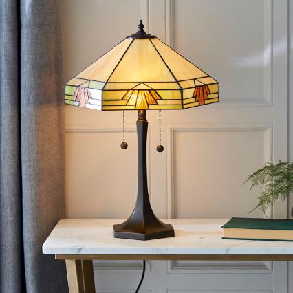 Endon 64286 - Pöytävalaisin NEVADA 2xE27/60W/230V halkaisija 40 cm