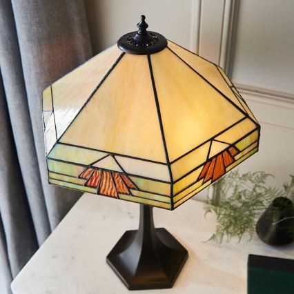 Endon 64286 - Pöytävalaisin NEVADA 2xE27/60W/230V halkaisija 40 cm