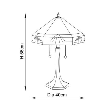 Endon 64286 - Pöytävalaisin NEVADA 2xE27/60W/230V halkaisija 40 cm