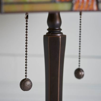 Endon 64286 - Pöytävalaisin Tiffany NEVADA 2xE27/60W/230V halkaisija 40 cm