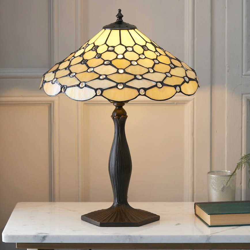 Endon 64301 - Pöytävalaisin PEARL 1xE27/60W/230V halkaisija 37 cm