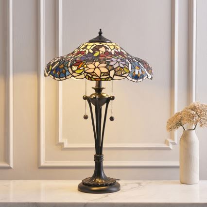 Endon 64326 - Pöytävalaisin SULLIVAN 2xE27/60W/230V halkaisija 40 cm