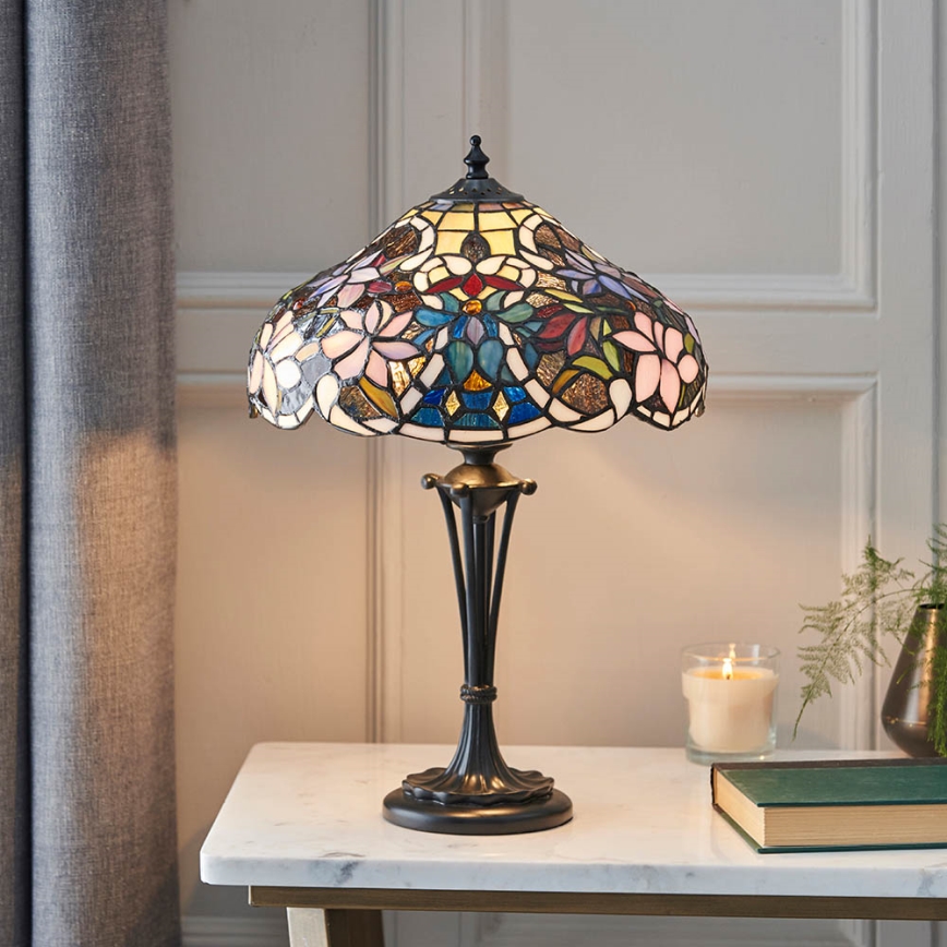 Endon 64327 - Pöytävalaisin SULLIVAN 2xE14/40W/230V halkaisija 30 cm