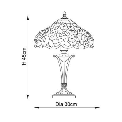 Endon 64327 - Pöytävalaisin SULLIVAN 2xE14/40W/230V halkaisija 30 cm